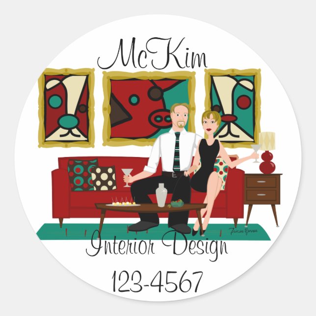 Swank Digs Classic Round Sticker (Front)