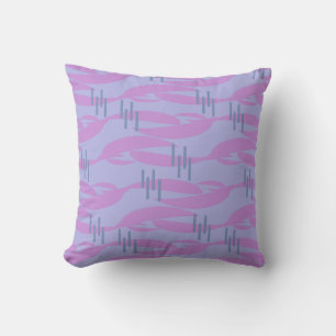 Swanky Abstract Pattern Retro Aesthetic Throw Pillow