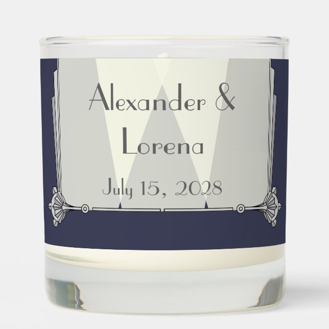 Swanky Art Deco in Blue Scented Candle (Front)