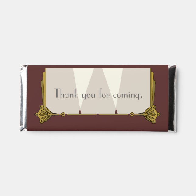 Swanky Art Deco in Red Hershey Bar Favors (Front)