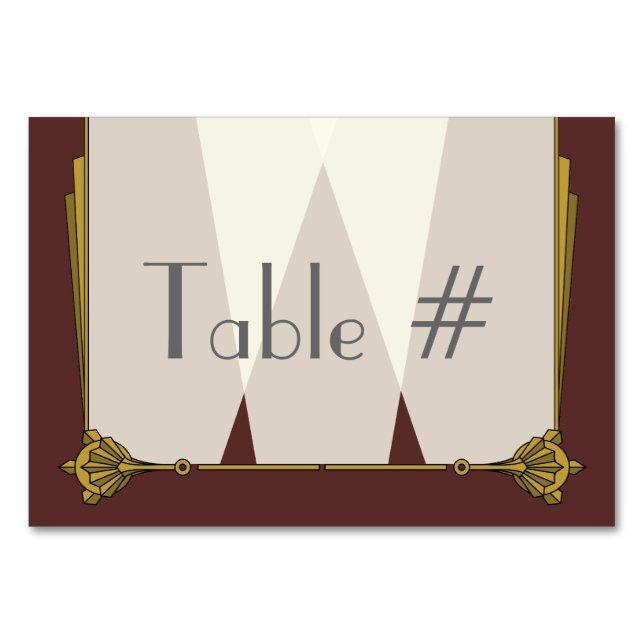 Swanky Art Deco in Red Table Card (Front)