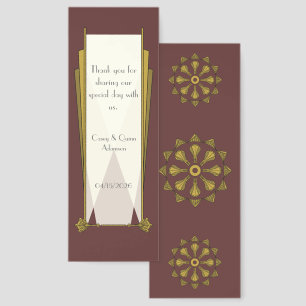 Swanky Art Deco in Red Wedding Favor Bookmarks