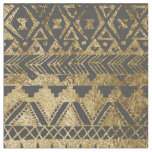Swanky Faux Gold and Black Hand Drawn Aztec Fabric