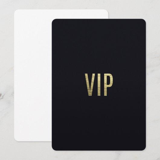 Swanky Faux Gold Leaf Foil "VIP" Typography (Front/Back)