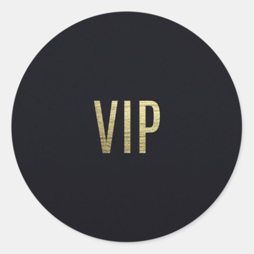 Swanky Faux Gold Leaf Foil VIP Typography Classic Round Sticker