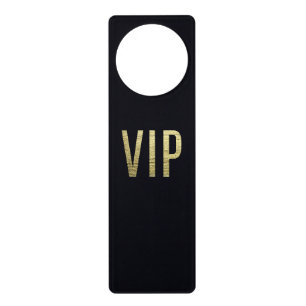 Swanky Faux Gold Leaf Foil "VIP" Typography Door Hanger