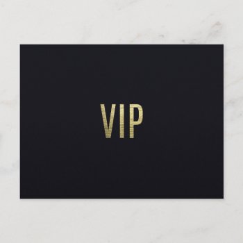 Swanky Faux Gold Leaf Foil "vip" Typography Postcard by BlackStrawberry_Co at Zazzle