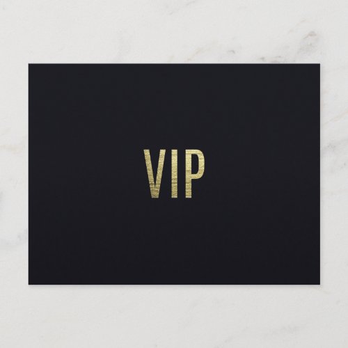 Swanky Faux Gold Leaf Foil VIP Typography Postcard