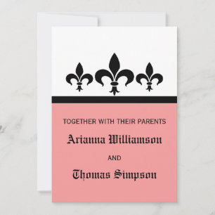 Swanky Fleur De Lis Invite, Pink Invitation