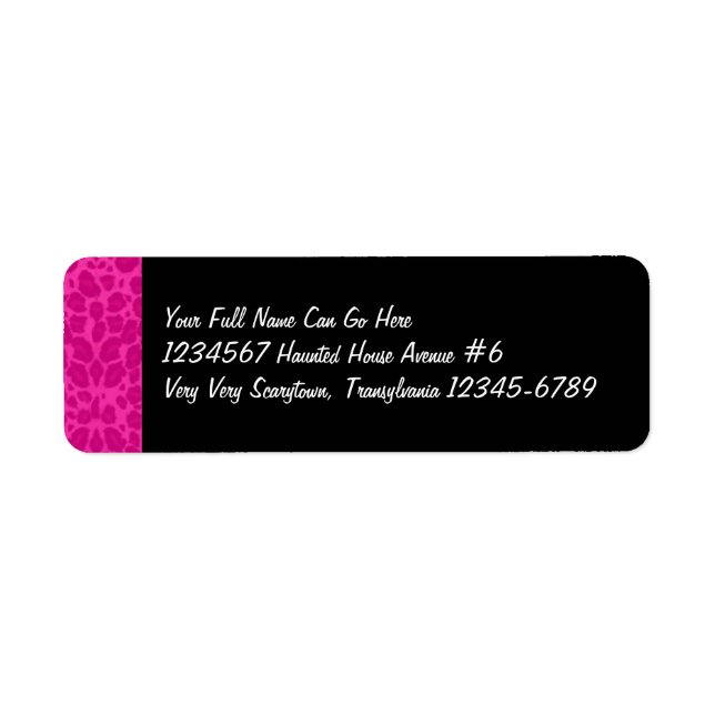 Swanky Hot Pink Leopard Print & Black Label (Front)