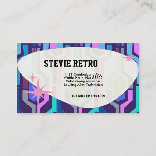 Swanky Retro Blue Business Card