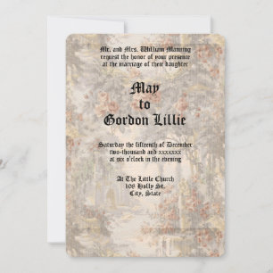 Swans Among Rose Garden Invitation