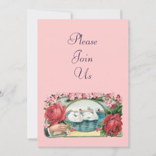 Swans and Roses Custom Bridal Shower Invitations