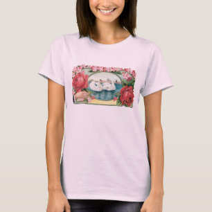 Swans and Roses Vintage Art T-shirt