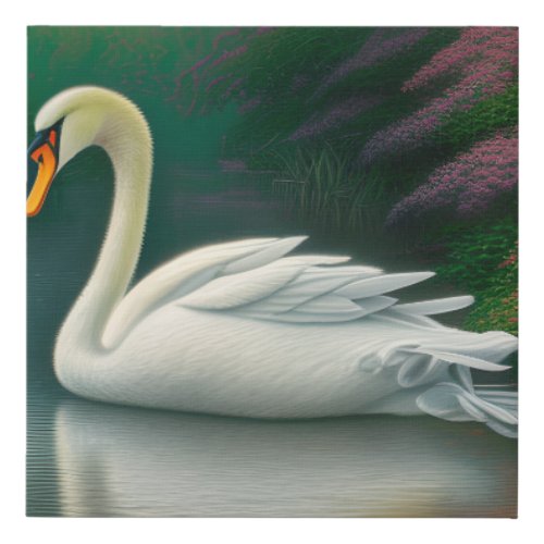 Swans are Majestic and Graceful Birds Faux Canvas Print