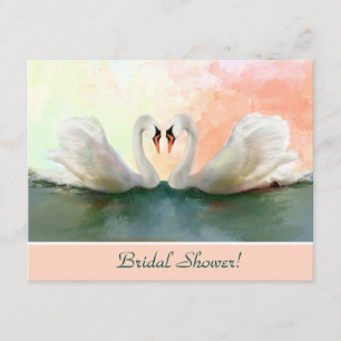 Swans at Sunset Custom Bridal Shower Invitation