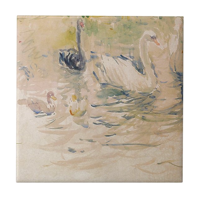 Swans by Berthe Morisot Ceramic Tile (Front)