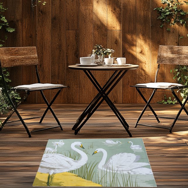 Swans By Verneuil Outdoor Rug (Creator Uploaded)