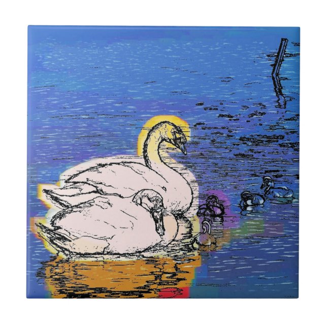 SWANS CERAMIC TILE (Front)