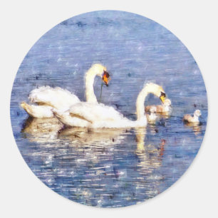 SWANS CLASSIC ROUND STICKER