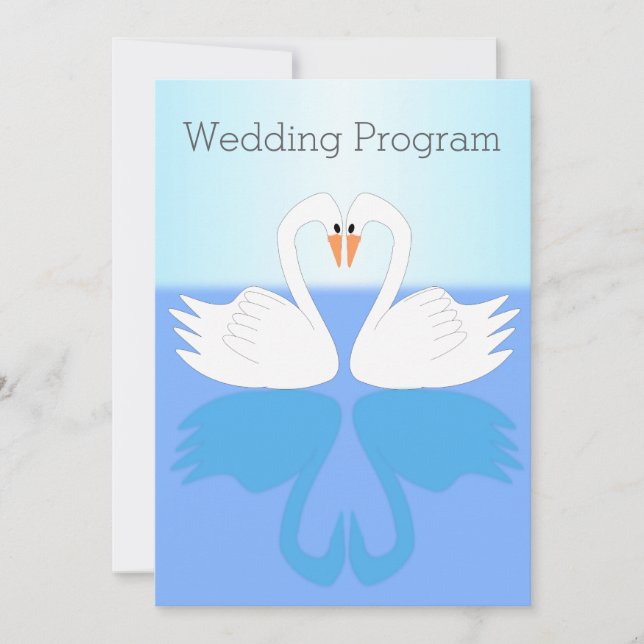 Swans Design Wedding Program (Front)