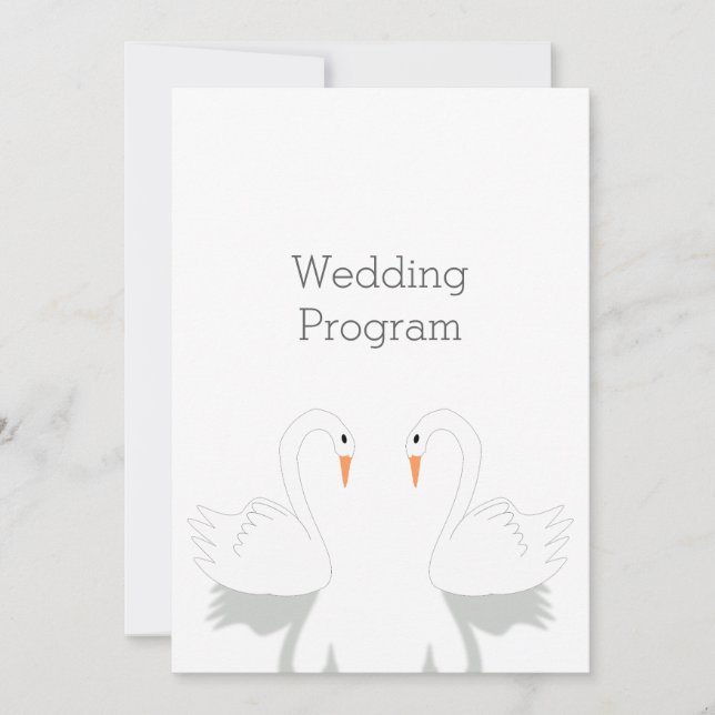 Swans Design Wedding Program (Front)