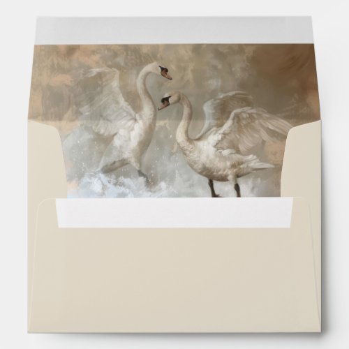 Swans _ Envelope for Card size 127 x 178 cm