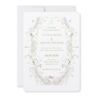 Swans Floral Frame Monogram Wedding 