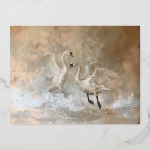 Swans _ Foil Postcards