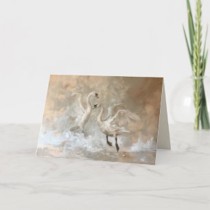 Swans - Folded Greeting Card