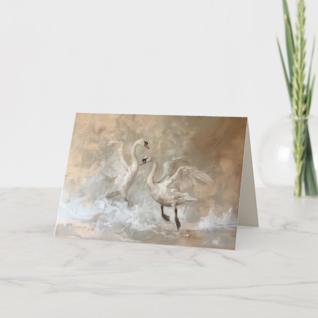 Swans - Folded Greeting Card (Front)