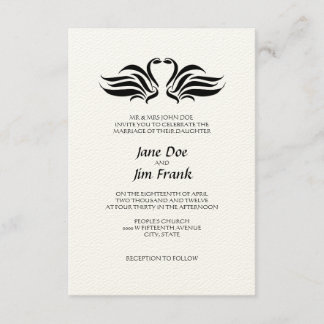 Swans Formal Wedding Invitation