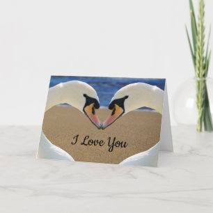 Swans Forming a Heart "I Love You" Card