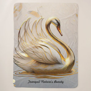 "Swan's Gentle Awakening" Sherpa Blanket