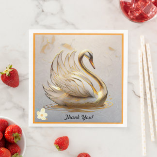 "Swan's Gentle Sway" Paper Dinner Napkins