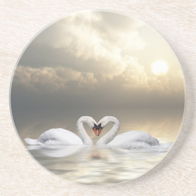 Swans heart drink coaster (Front)