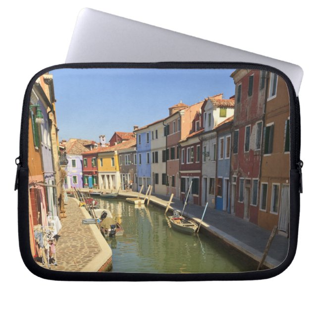 Swans in canal, Burano Island, Venice, Italy Laptop Sleeve (Front)