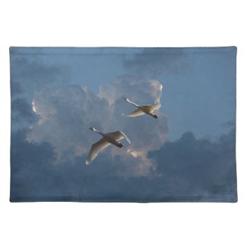 Swans In Flight Placemat by CNelson01 at Zazzle