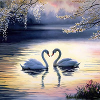 Swans in Love Jigsaw Puzzle