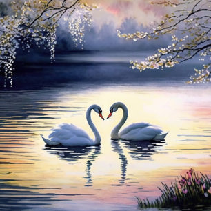 Swans in Love Jigsaw Puzzle