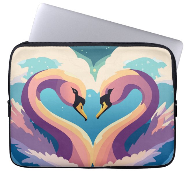 Swans In Love Laptop Sleeve (Front)