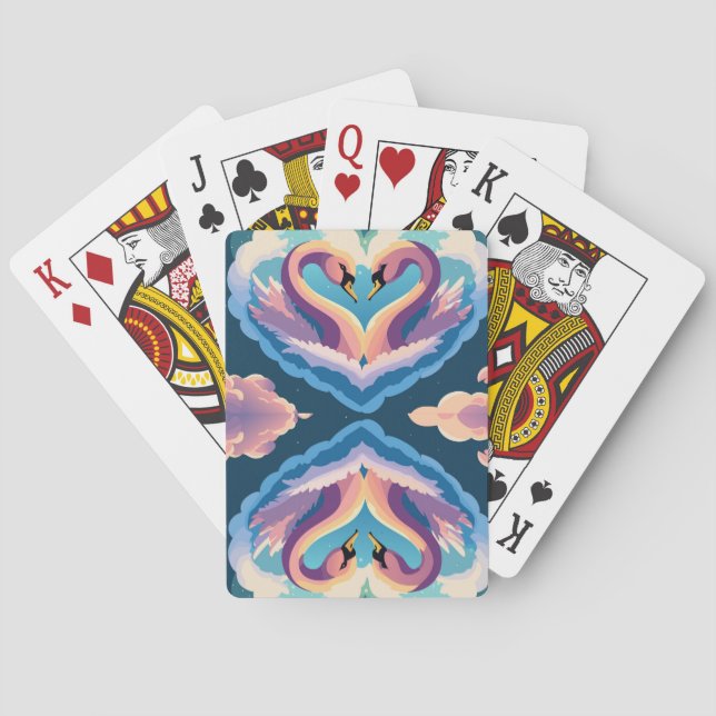 Swans In Love Poker Cards (Back)