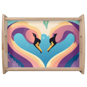Swans In Love Serving Tray