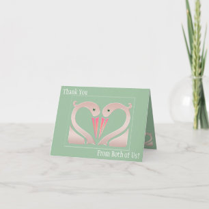 Swans In Love (Thank You Note Card) Letterpress Thank You Card
