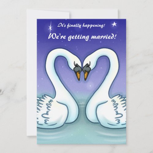 Swans in Love wedding invite