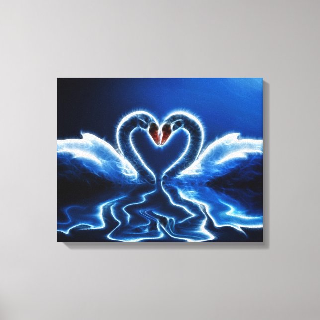 Swans in Love Wrapped Canvas Print (Front)