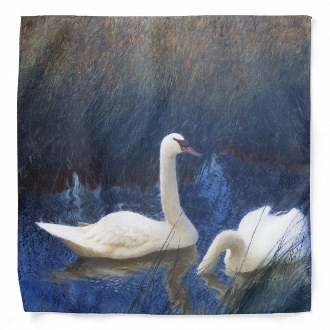 Swans in Reeds, Bruno Liljefors Bandana (Front)