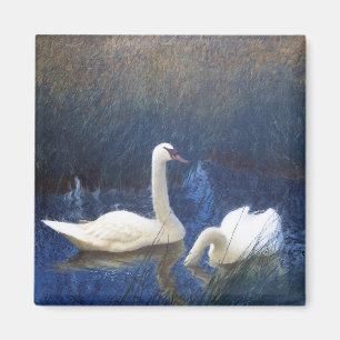 Swans in Reeds, Bruno Liljefors Magnet