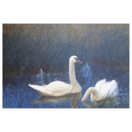 Swans in Reeds, Bruno Liljefors Tissue Paper