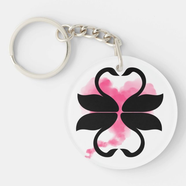 Swans Love Acrylic Keychain (Front)